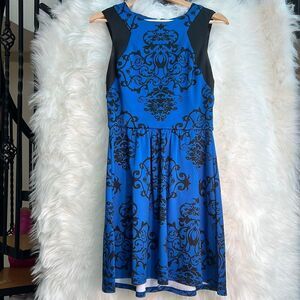 B Darlin blue and black patterned dress